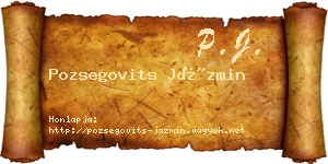 Pozsegovits Jázmin névjegykártya